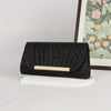 Minimalist Tassel Evening Clutch with Chain – Phone & Makeup Pouch, Card Wallet, Magnetic Closure (Black, Champagne, Silvery Grey)