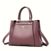Chic Black Tote Bag for Women – Polyester-Lined PU Zip Closure Casual Everyday Handbag