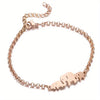Stainless Steel Elephant Family Bracelet for Women - Adjustable Chain Mother's Day Gift