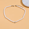 Minimalist Heart Pendant Necklace - Short Adjustable Beaded Collarbone Chain, Silver-Plated