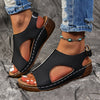 Women's Wedge Platform Sandals - Comfortable Open Toe Ankle Strap Casual Heels