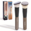 2-Piece Makeup Brush Set – Flat Foundation & Angled Blush Brushes, Soft Nylon Bristles, Portable