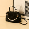 Plush Faux Fur Small Square Handbag – Magnetic Closure & Adjustable Strap | Evening & Everyday Purse (Bright Pink, Khaki, Coffee, White, Black)