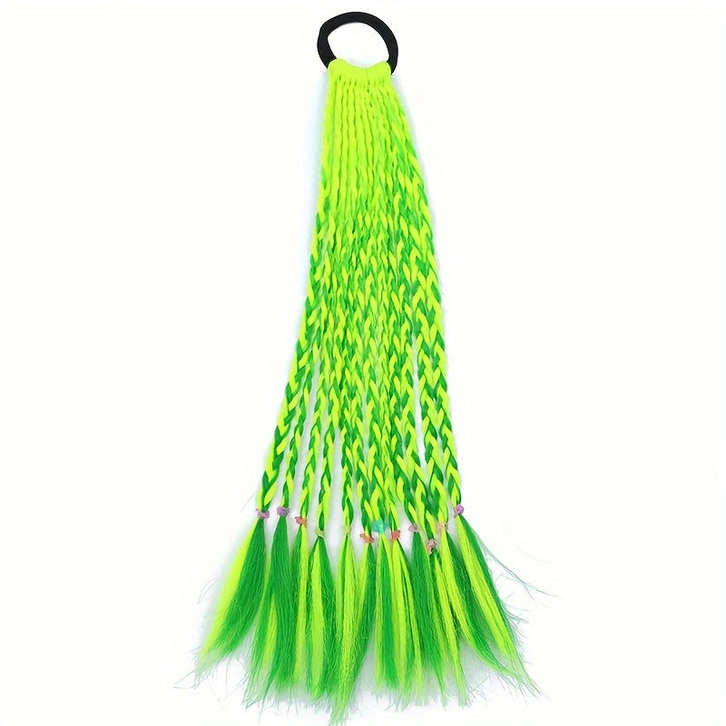 Set of 12 Clip-In Pastel Hair Extensions – Heat-Resistant Synthetic, No-Glue Easy Clips for Ponytails, Braids & Cosplay (Pink Blue Purple Teal)