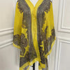 Women's Turquoise Jacquard Scarf Shawl – Large Square Lightweight Breathable Beach Cover-Up & Multiway Long Wrap Poncho
