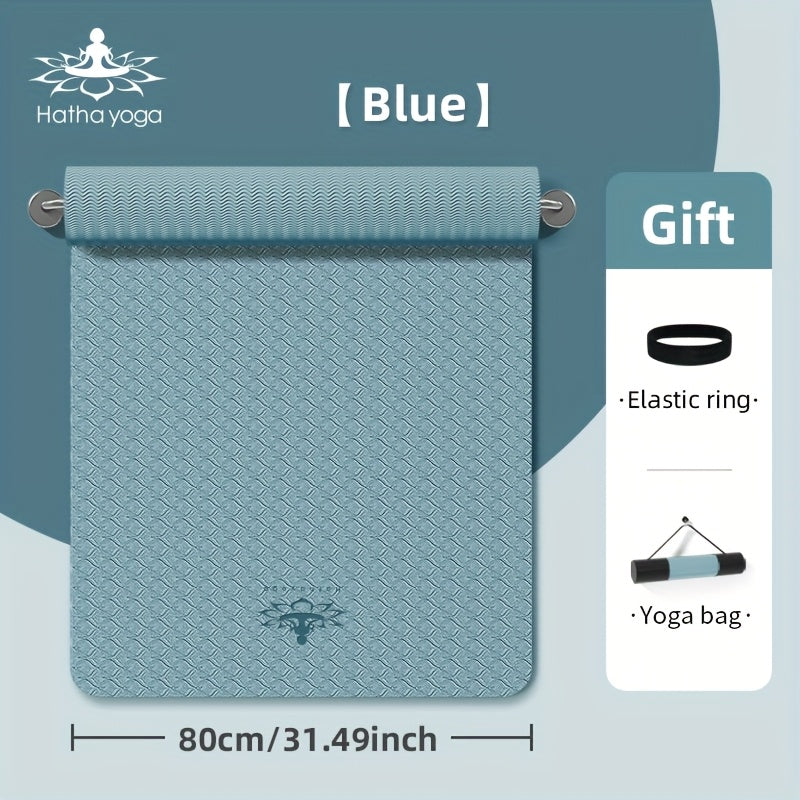31 in (79 cm) TPE Yoga Mat with Alignment Guide - Anti-Slip Durable Mat for Yoga, Pilates & Home Workouts