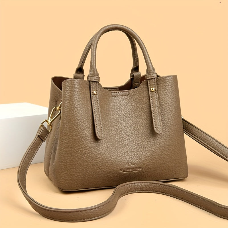 Elegant Women's PU Leather Handbag with Detachable Strap – Messenger Bag for Everyday Travel & Gifts