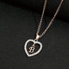 Alphabet Heart Pendant Rhinestone Necklace
