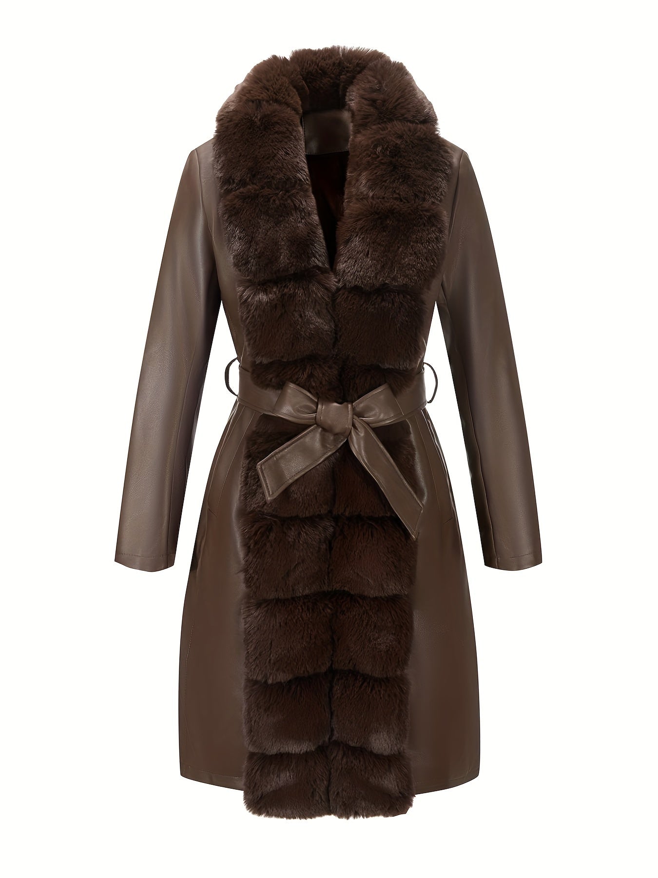 Women's Belted Faux Leather Jacket – Warm Fall/Winter Waist-Cinching Blazer Coat, Casual to Dressy Outerwear