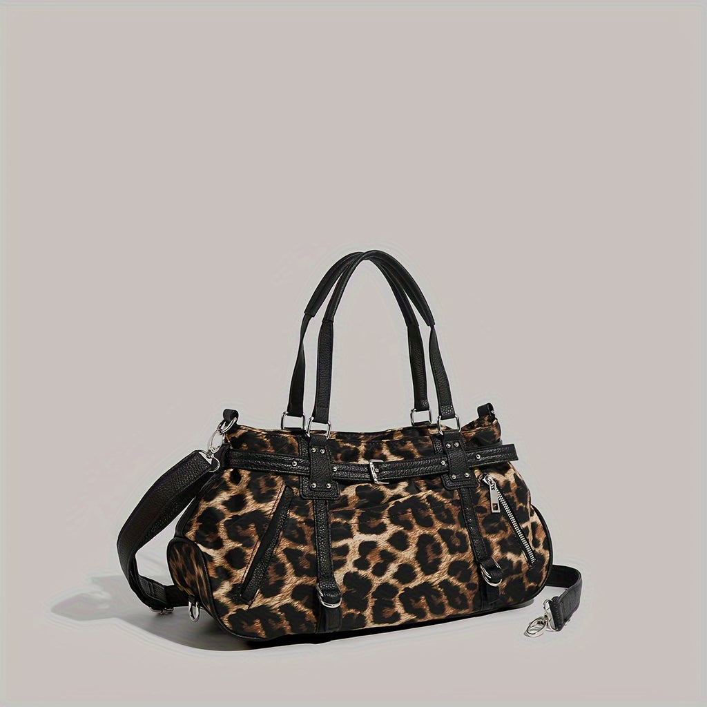 Trendy Underarm Baguette Bag - Black Hippie Shoulder Purse with Removable Strap and Zipper Closure