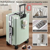 20/24-Inch (51/61 cm) Aluminum Frame Hardside Spinner Luggage Zipperless Checked Captain Suitcase with Cup Holder USB Port