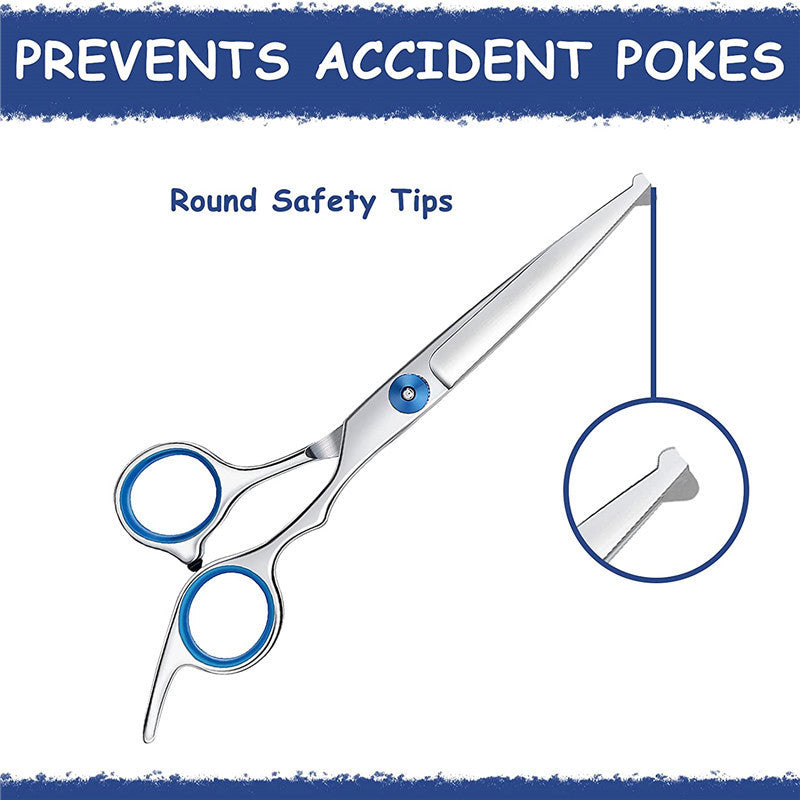 Professional 6-Inch (15 cm) Hairdressing Scissors – 3Cr13 Hypoallergenic Thinning & Cutting Shears with Ergonomic Blue Handles, Unisex Salon & Home Barber Tools