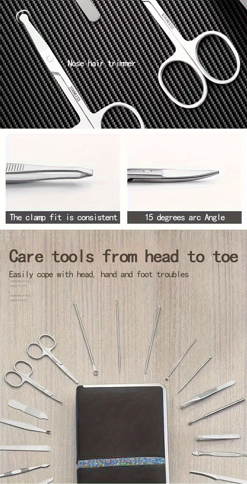 26-Piece Professional Nail and Pedicure Kit - Manicure Set with Clippers, Cuticle Nipper & Scissors