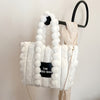 Plush Faux Fur Crossbody Bag – Women's Soft Imitation Fur Shoulder Purse with Chain Strap & Magnetic Closure (Bright Pink, Khaki, White, Black)