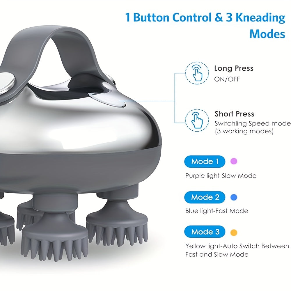 Electric Hanging Rope Scalp Massager – 100 Kneading Nodes, Portable USB Rechargeable Head & Facial Massager, Gift for Pet Lovers