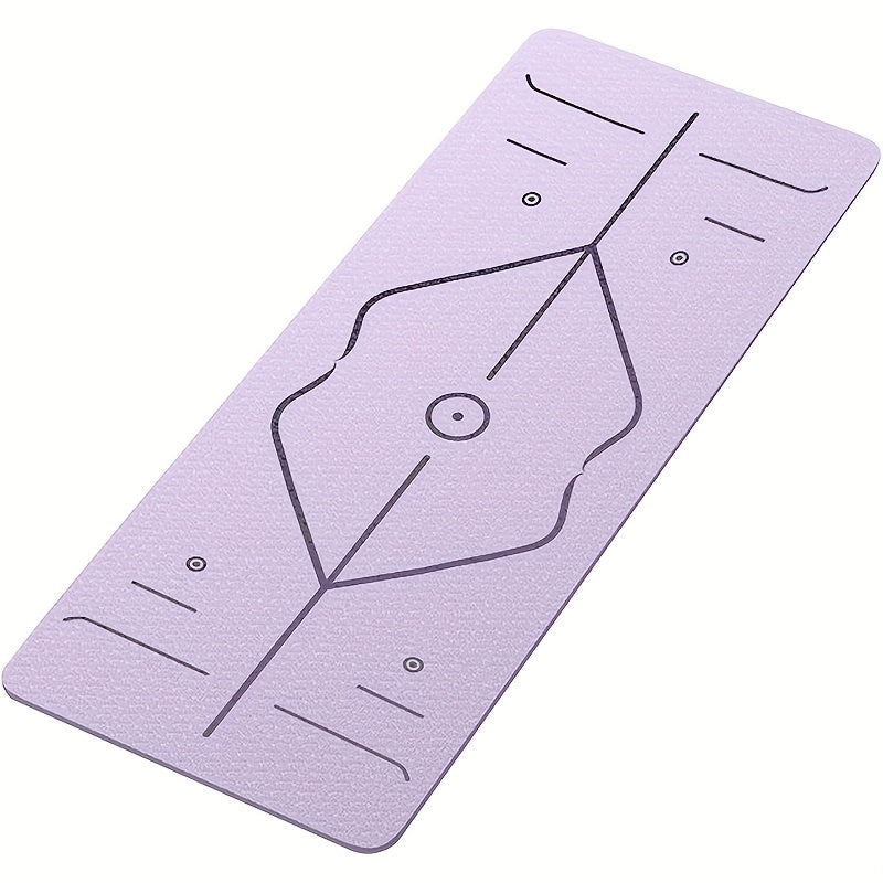 TPE Non-Slip Thick Yoga Mat with Carry Bag & Straps - Cushioned Exercise Mat for Home, Gym & Outdoor (Grey, Purple, Transparent Pink)