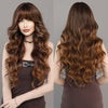Long Middle Part Body Wave Blonde Wig with Curtain Bangs – High-Density Synthetic Hair for Women, Natural-Looking Party & Cosplay