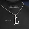 Silvery Alphabet Pendant Necklace (A-D) with Sparkling Stones - Stainless Steel Initial Necklace, Personalized Gift