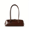 Genuine Leather Baguette Shoulder Bag for Women - Large Capacity Zipper Handbag, Lightweight Everyday Purse