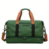 Vintage Large Capacity Lightweight Travel Duffel Bag – Polyester Weekender & Gym Bag with Multiple Compartments (Khaki, Red, Blue, Green, Black, Purple)
