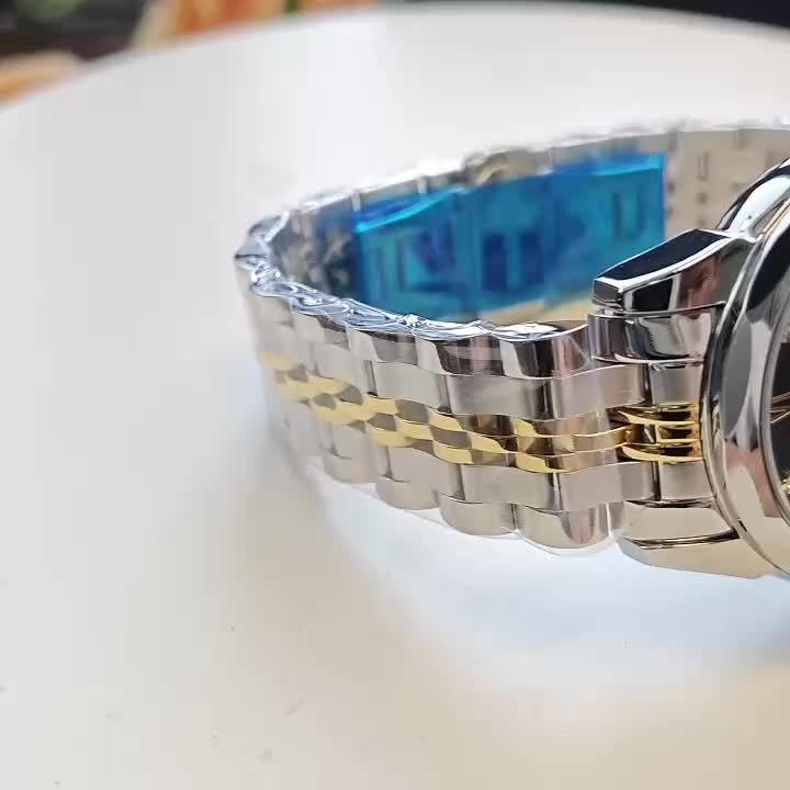 Dianpai Women's Mechanical Watch, Stainless Steel Strap, Roman Numeral Dial, Luminous Hands, 3 Sub-Dials, Minimalist Elegant Wristwatch for Casual & Formal Wear