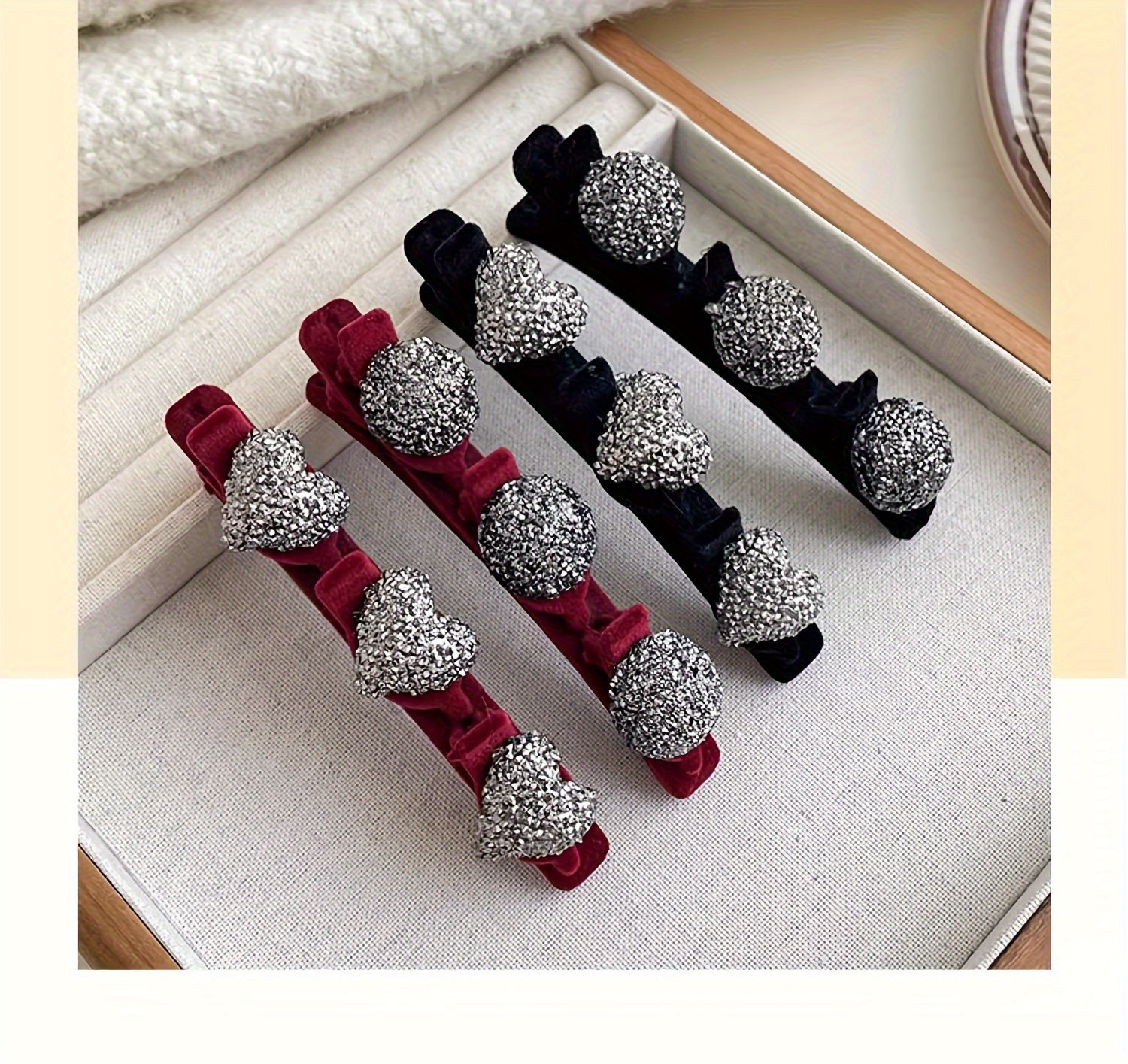 Sparkling Braided Rhinestone Hair Clips for Women Duckbill Barrettes Hairpins