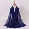 Windproof Chiffon Hijab Scarf - Lightweight Solid Color Shawl & Head Wrap for Women, Travel & Beach