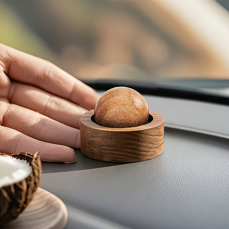 2-Pack Wooden Spherical Essential Oil Diffusers — No-Electric Car & Room Aroma Diffuser for Bedroom Bathroom
