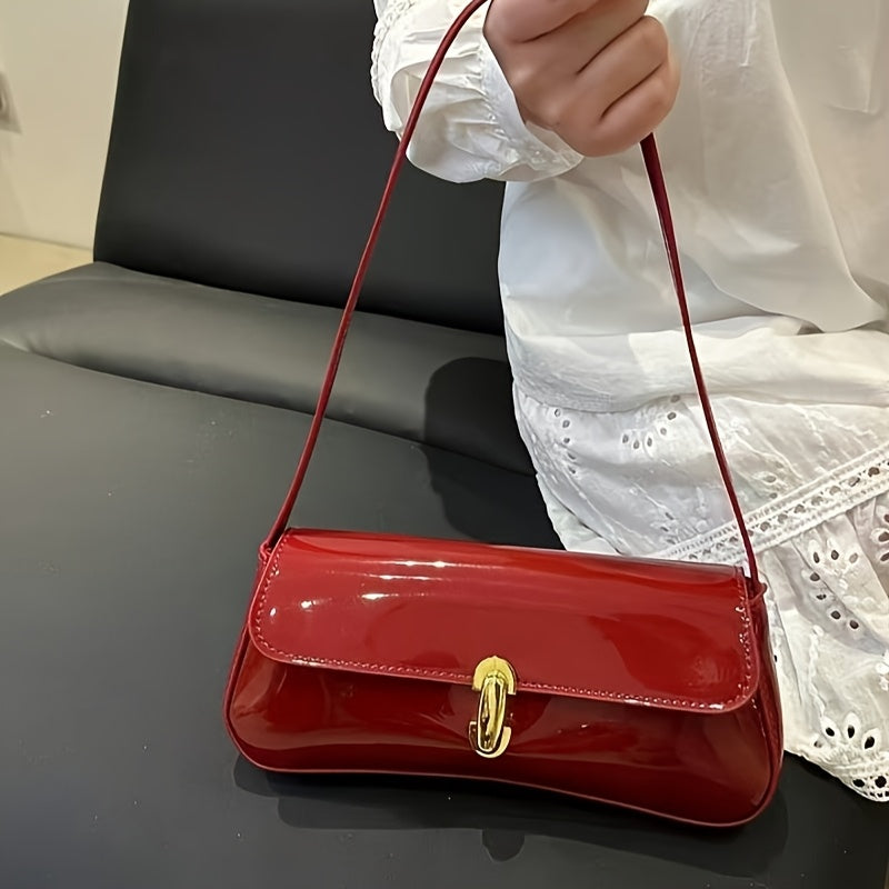 Light Luxury Quilted Baguette Shoulder Bag with Detachable Strap - Small Square Crossbody Handbag for Women