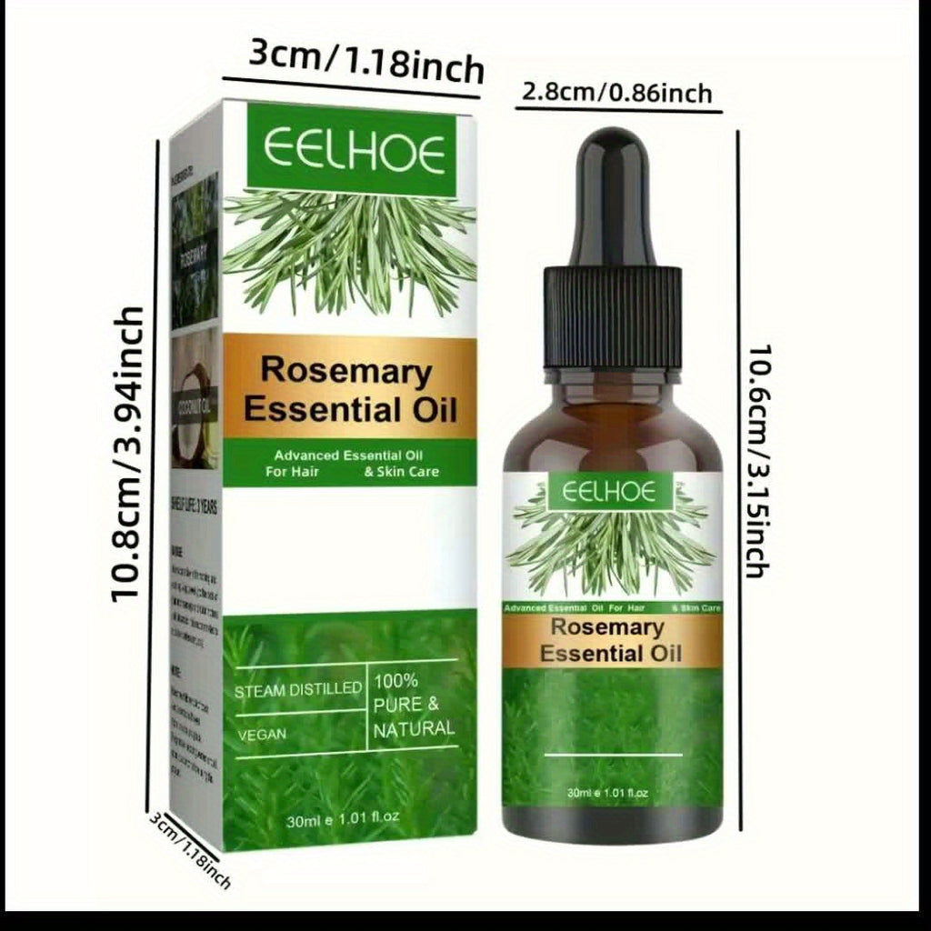 Rosemary Hair Oil 30ml (1.01 fl oz) – Lightweight Long-Lasting Hair Serum with Plant Squalane