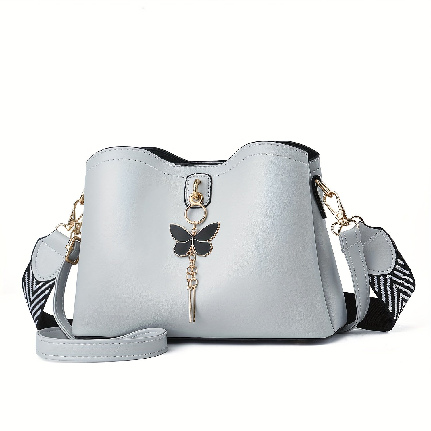 Small Butterfly Crossbody Bag for Women - Lightweight Bucket Shoulder Purse for Teens