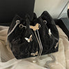 Trendy Women's Bowknot Convertible Tote Bucket Bag – PU Leather Chain Crossbody