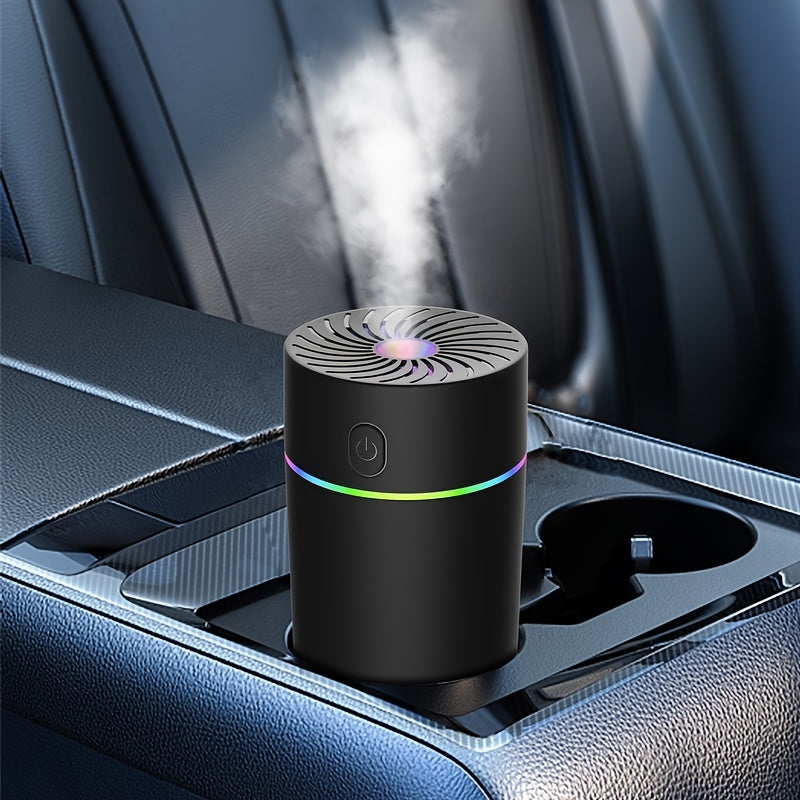 USB Mini Car Air Freshener & Humidifier, Essential Oil Aroma Diffuser with 7-Color LED for Cars, Home, Office, Travel (No Battery)
