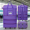 Expandable Foldable Wheeled Storage Bag - Heavy-Duty Nylon Rolling Suitcase with In-Line Skate Wheels, Multi-Compartment Travel Luggage
