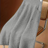 Plus Size Solid Ribbed Knit A-Line Midi Skirt with Twist Detail and Pockets, Casual Sweater Skirt