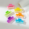 6-Pack Multicolor Macaron Hair Clips Small Square Plastic Hair Claws for Women and Girls