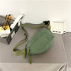 Corduroy Waist & Crossbody Belt Bag, Retro Chest Bag with Adjustable Strap for Streetwear