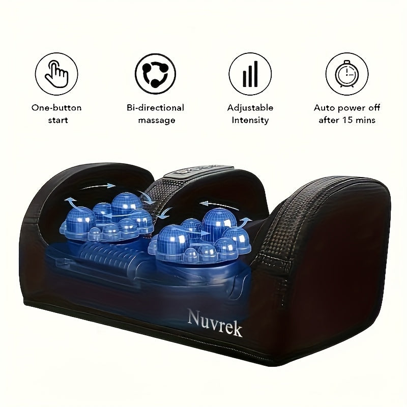 Nuvrek Foot Massager with Heat – Deep-Kneading Foot Spa for Circulation & Relaxation, Plug-In Gift