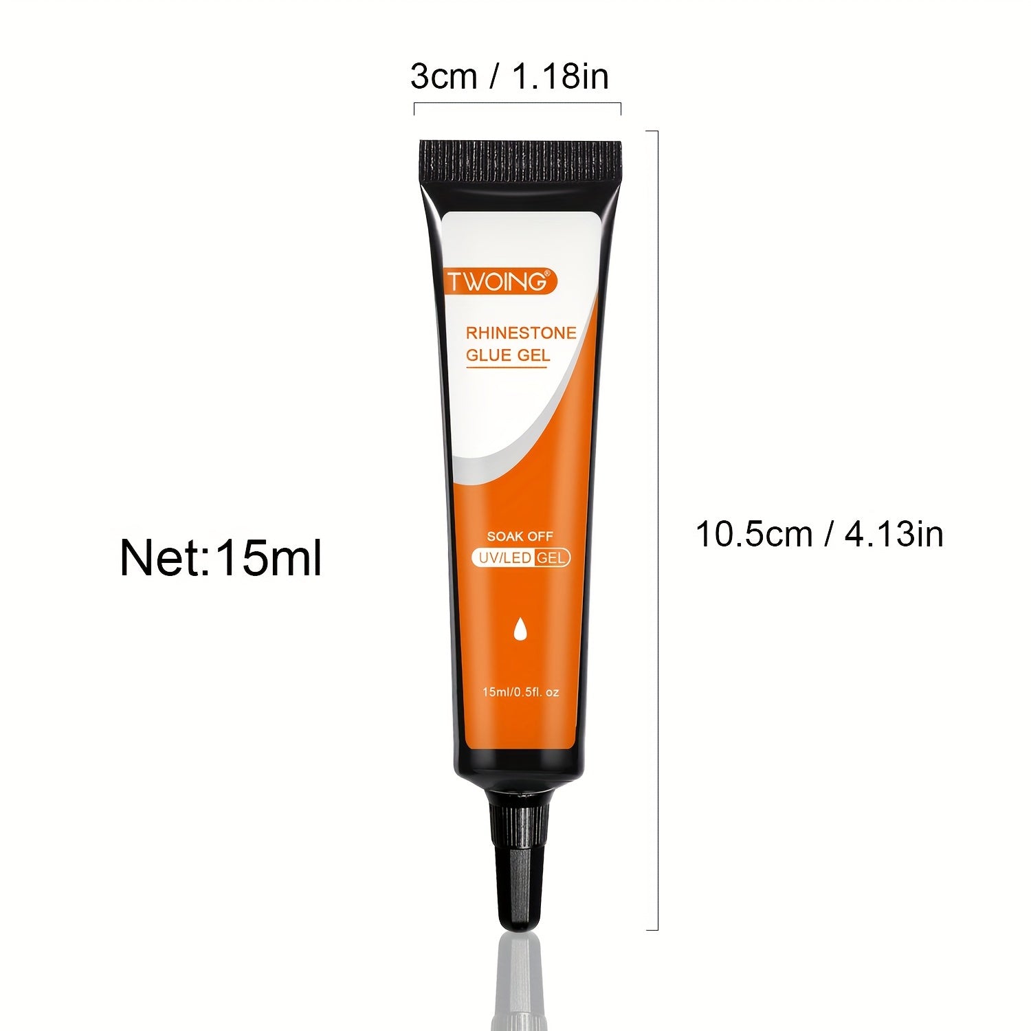 15ml (0.5 fl oz) Nail Rhinestone Glue — No-Wipe UV/LED Gel Adhesive for Crystals, Beads & 3D Nail Art