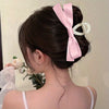Large Black Bow Hair Claw Clip for Women, Elegant Minimalist Hair Accessory for Ponytails Buns Braids, Secure Hold