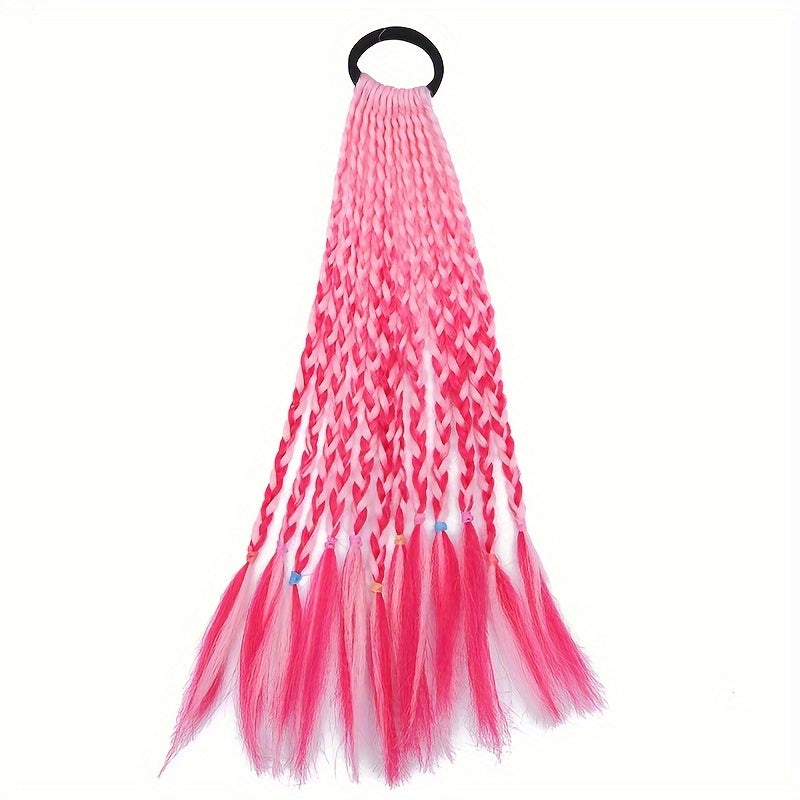 Set of 12 Clip-In Pastel Hair Extensions – Heat-Resistant Synthetic, No-Glue Easy Clips for Ponytails, Braids & Cosplay (Pink Blue Purple Teal)