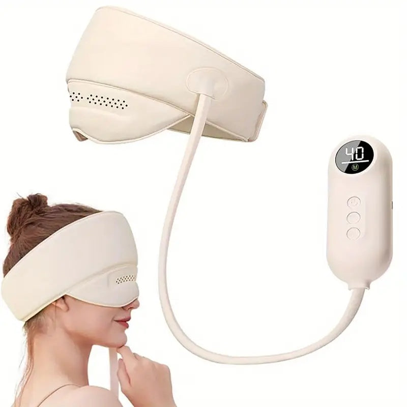 Portable Electric Head & Scalp Massager with 6-Zone Airbag Compression, Heating and Kneading — Rechargeable Head and Eye Massager