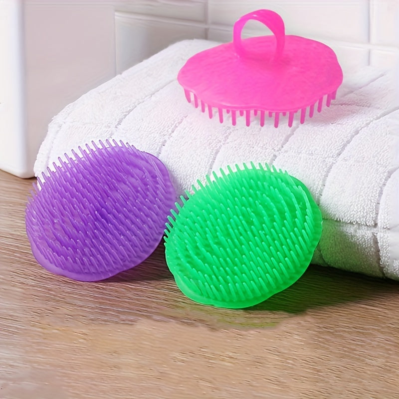 Scalp Massaging Shampoo Brush - Soft Plastic Bristles Hair Washing Comb with Durable ABS Handle for All Hair Types