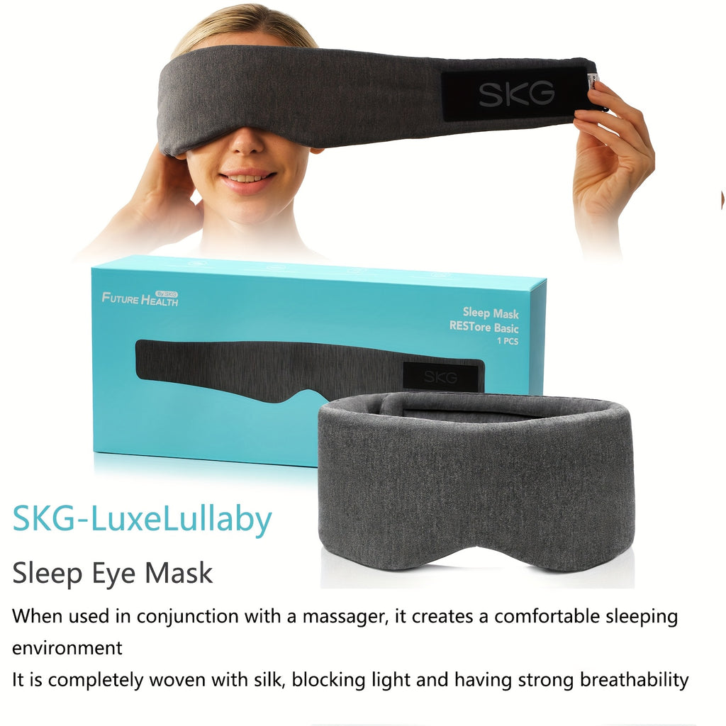 SKG Wireless Portable Eye Massager with Heat & Music Playback, Built-in Vision Window, Rechargeable Relaxation Mask for Home Office Travel