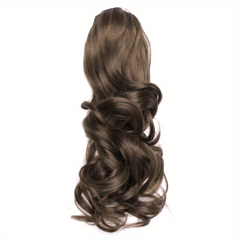 Clip-In Curly Ponytail Hair Extension – 11.8 in (30 cm) Loose Wave Claw Clip, Synthetic High-Temp Fiber for Women