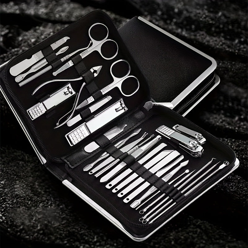 26-Piece Professional Nail and Pedicure Kit - Manicure Set with Clippers, Cuticle Nipper & Scissors