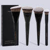 4-Pack Makeup Brush Set - Foundation, Concealer and Blush Brushes with Travel Case, Soft Nylon Bristles, Round and Angled for Beginners and Travel