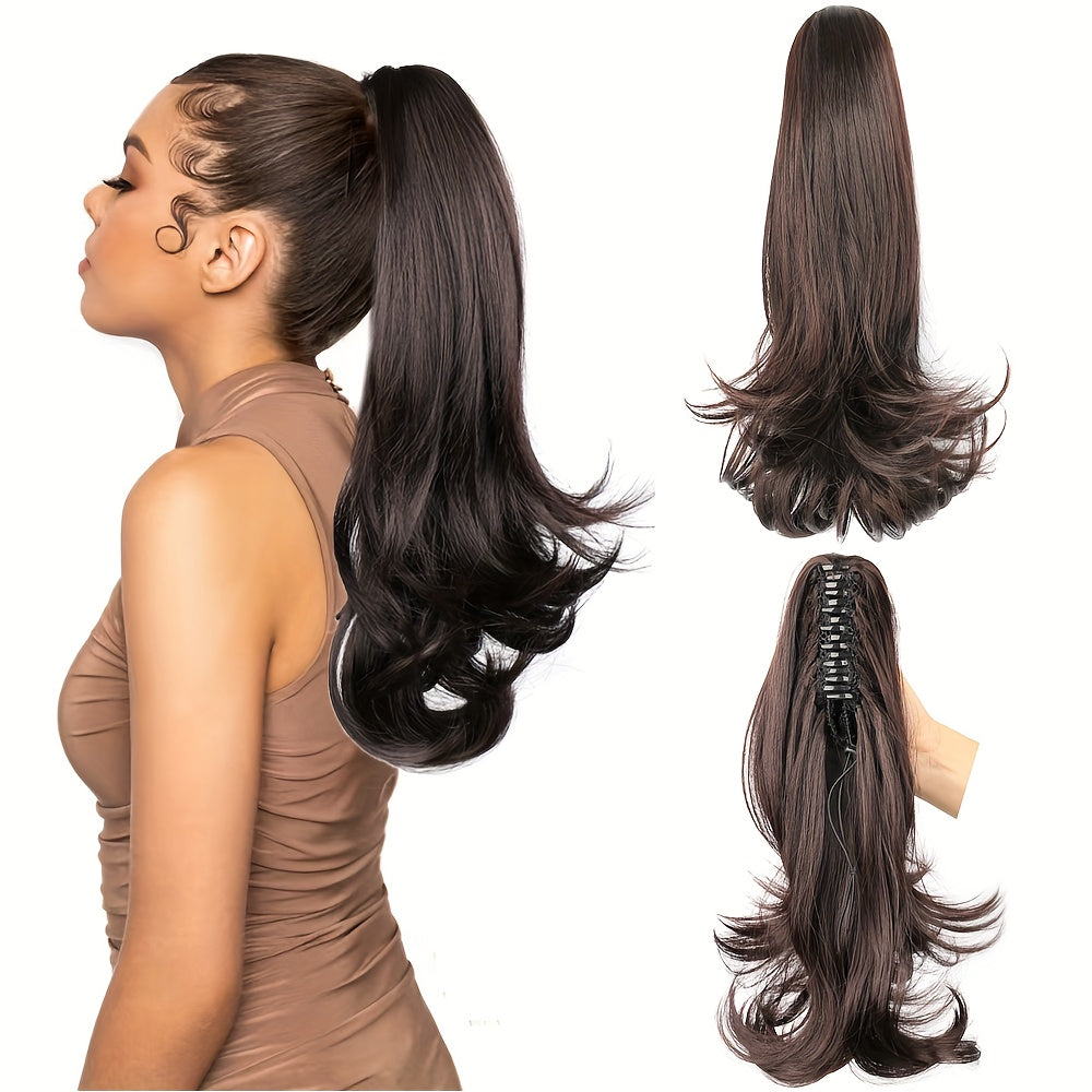 Clip-In Curly Wavy Ponytail Extension Claw – Flexible Synthetic Hairpiece for Women
