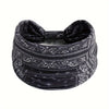 Elegant Bohemian Wide Printed Headband for Women – Stretchy Non-Slip Yoga & Running Hair Accessory, 1-Pack