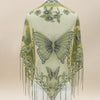 Breathable Embroidered Triangle Scarf 29.5 in x 55.1 in (75 x 140 cm) Lace Tassel Shawl Wrap